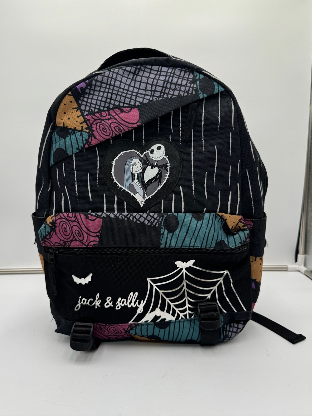 Disney Nightmare Before Christmas Jack Sally Backpack Patchwork School Travel